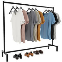 KLEIDERSTÄNDER 150x38x120-schwarz-Metall - Schwarz, Metall (150/120/38cm) - CLP