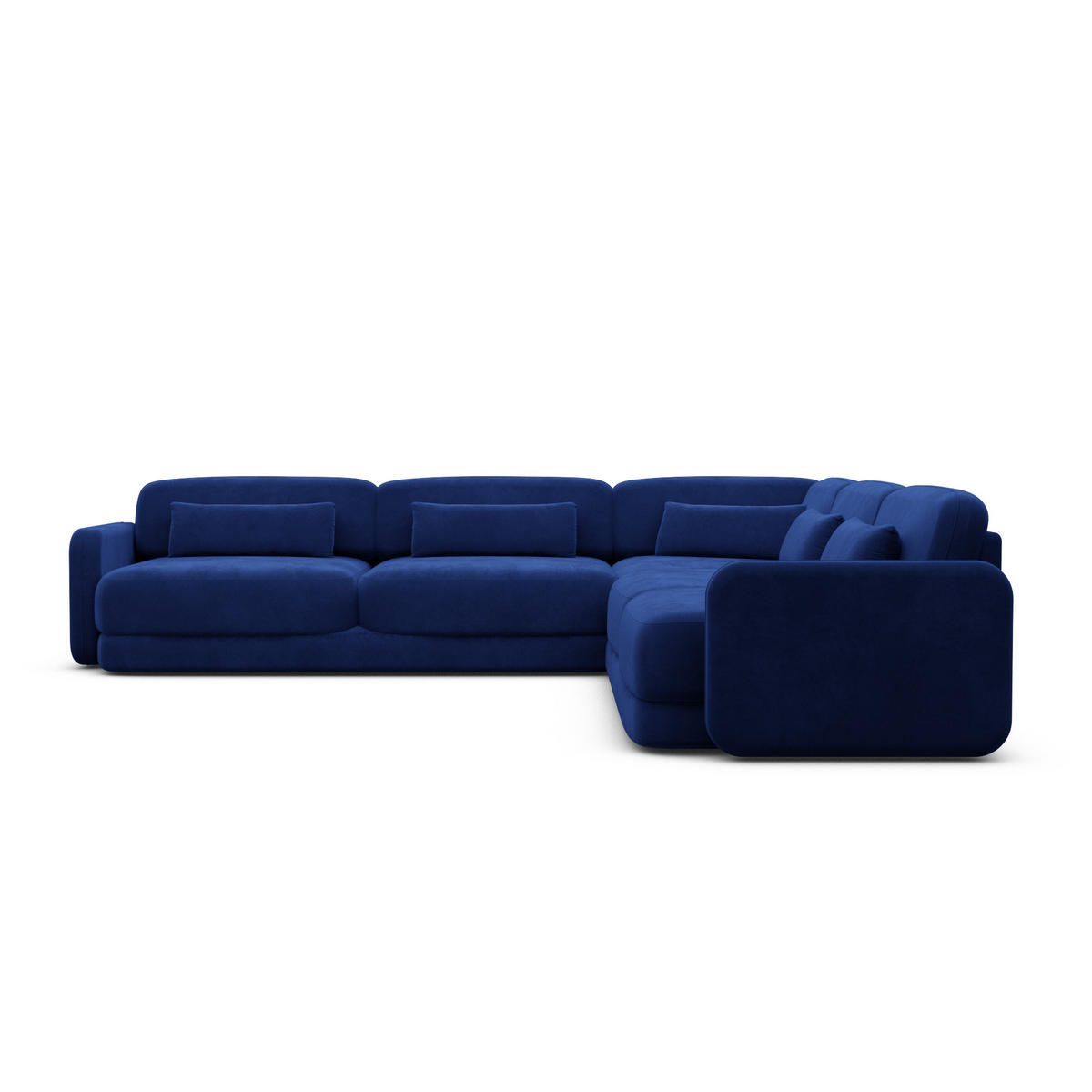 ECKSOFA Valencia L Form Samtstoff Dunkelblau - Dunkelblau, Textil (229/229cm) - Sofa Dreams