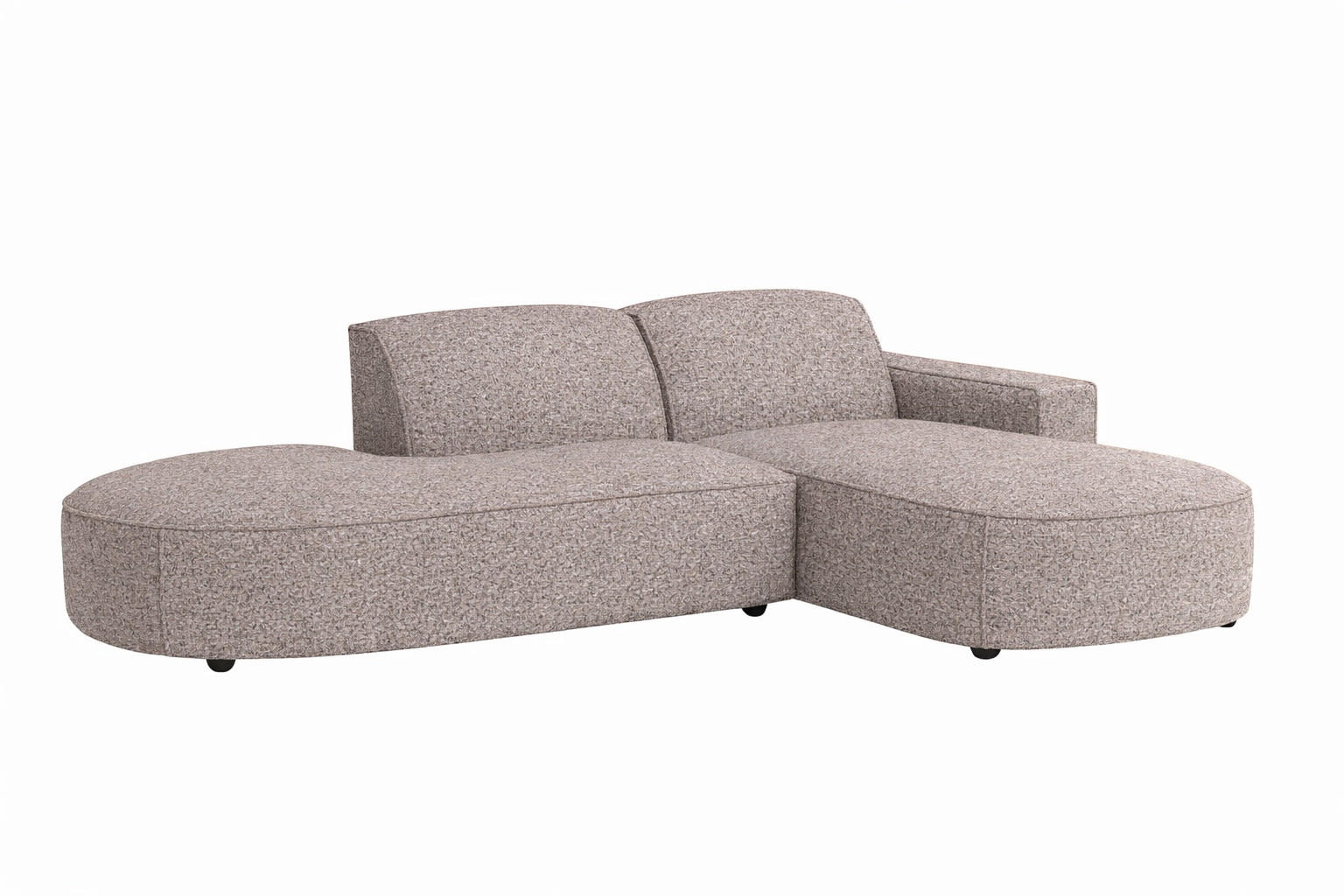 ECKSOFA Cursal Atelier, Stoff Artico, Beige, Rechts - Beige, Holz (284/166cm) - Kaiser Möbel