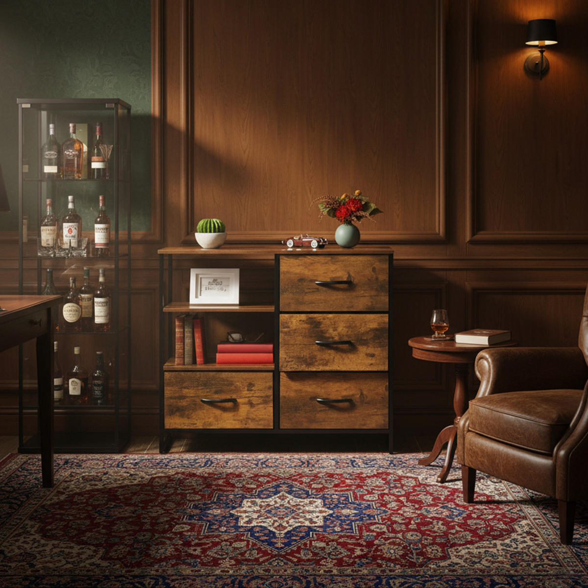 KOMMODE - Dunkelbraun, Holz/Holzwerkstoff (84/71.5/32.5cm) - Relaxdays