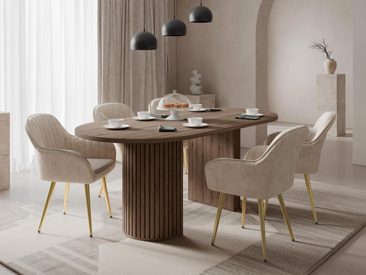 ESSTISCH Wotkon - Nussbaumfarben, Holzwerkstoff (90/185/75cm) - MIRJAN24