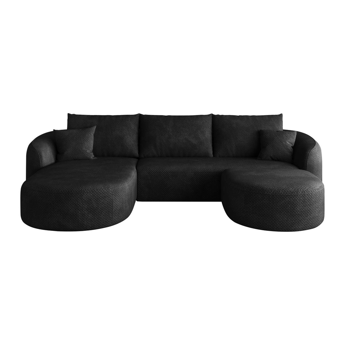 WOHNLANDSCHAFT Schwarz 266/168/85 cm 5-Sitzer Modular - Schwarz, Textil (266/85/168cm) - PANGIVO