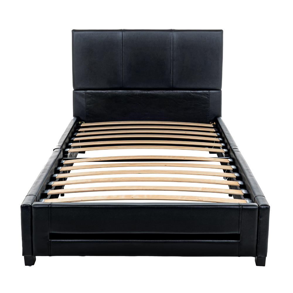 LED BETT ASTEROID - Schwarz, 90 x 200 cm - Schwarz, Kunststoff - Home Deluxe