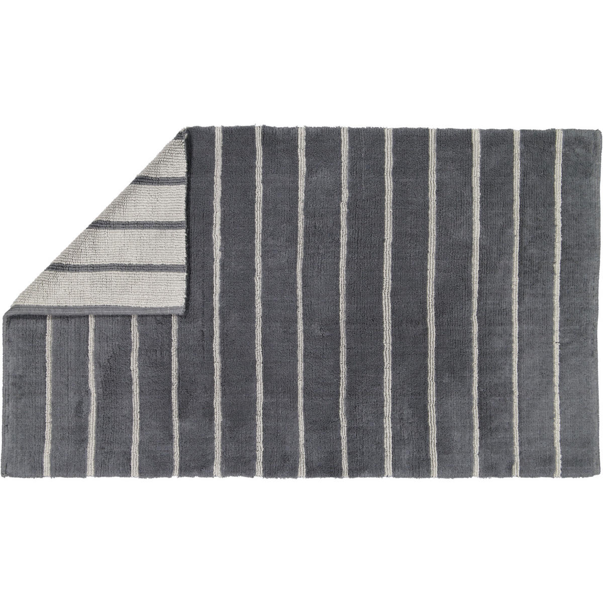 BADTEPPICHE BALANCE STREIFEN 1008 ANTHRAZIT - 73 - Grau, Textil (70/120cm) - Cawoe