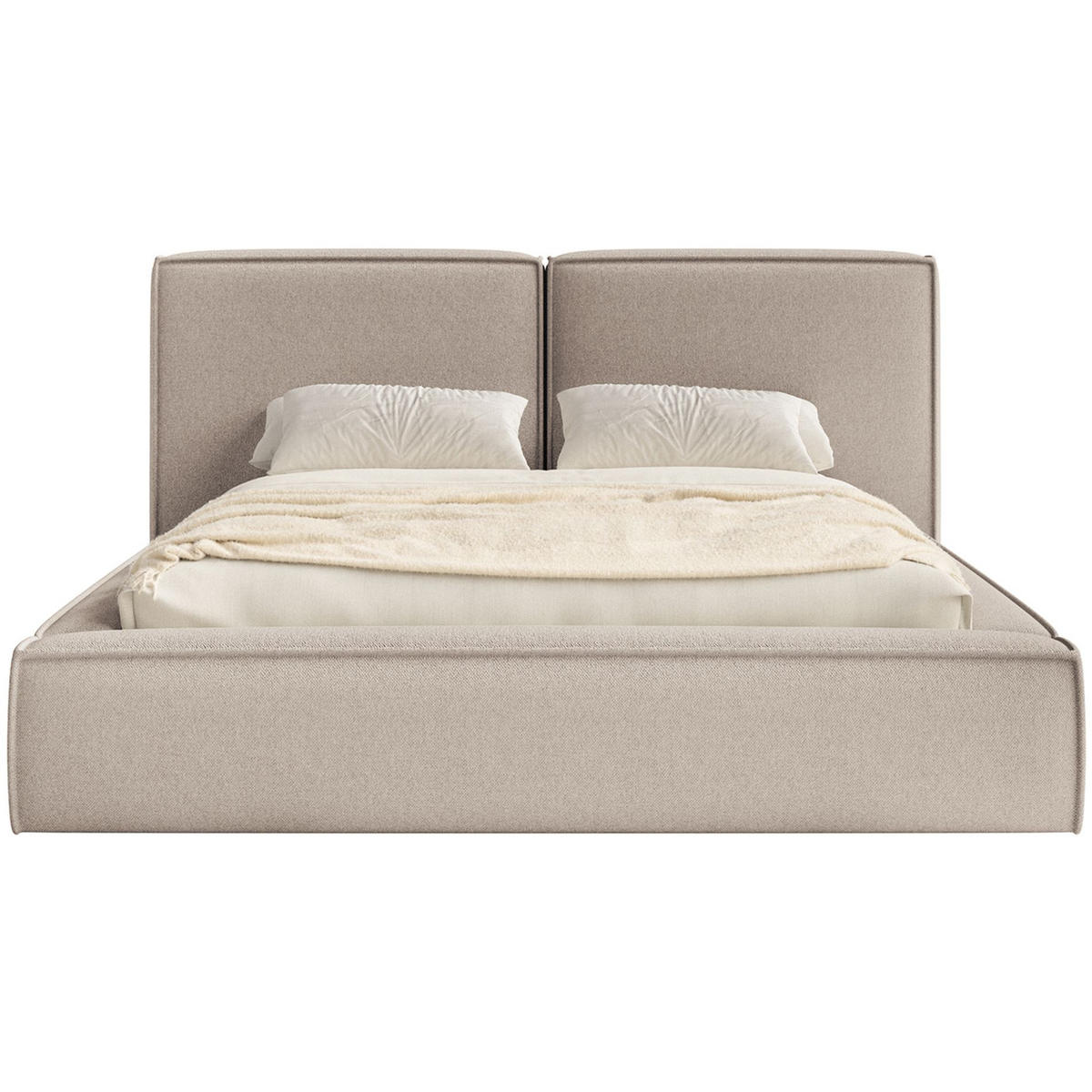 POLSTERBETT Tilves Beige 160x200 cm - Beige/Schwarz, Kunststoff/Textil (160/200cm) - Selsey