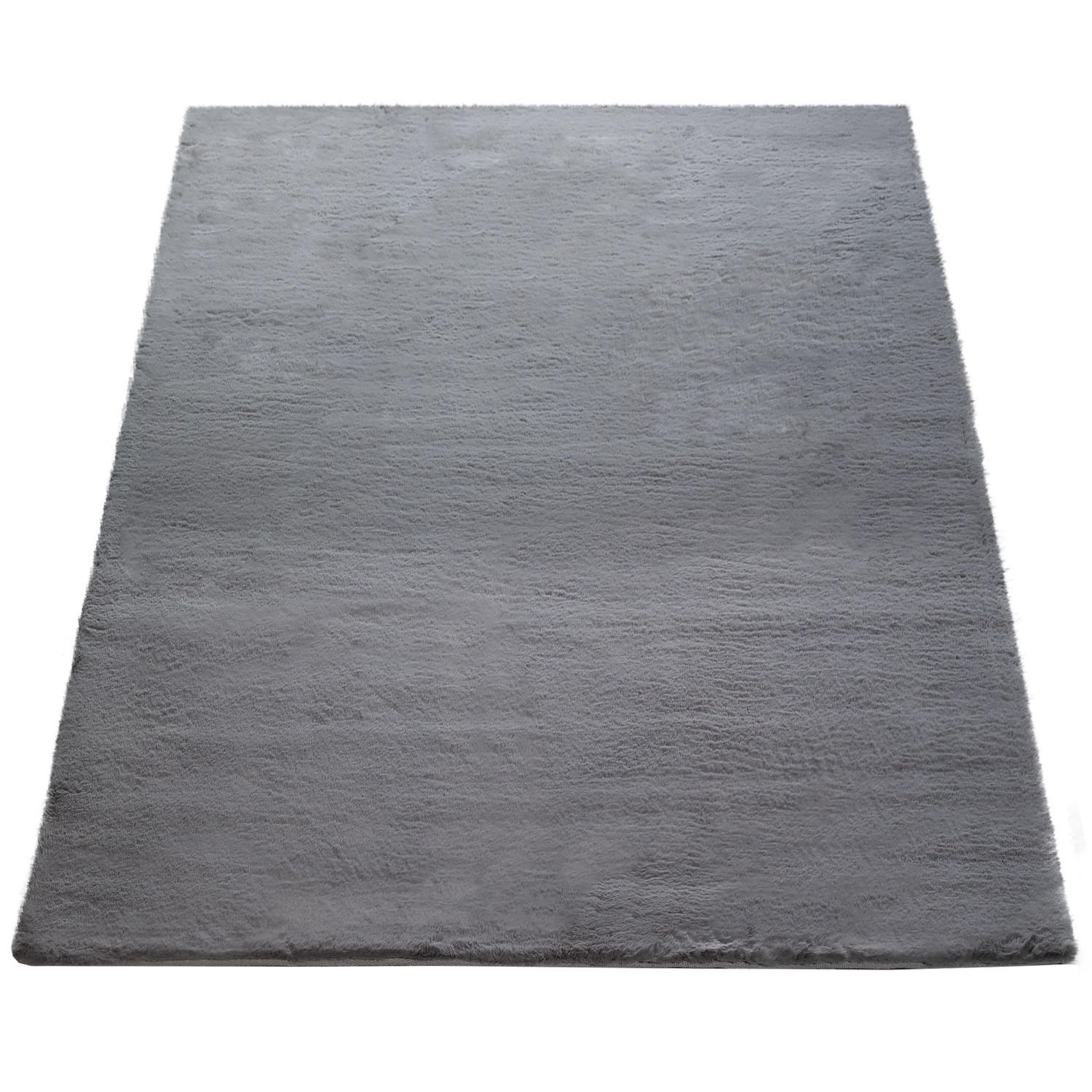 Paco Home Hochflorteppich Anthrazit 200x200 cm