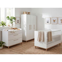 BABYZIMMER SET Lina 3-tlg. Soft-Close - Walnussfarben/Weiß, Holz/Holzwerkstoff (1/1/1cm) - arthur berndt
