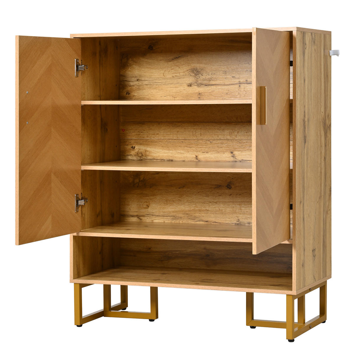 SCHUHSCHRANK 80/38/100 cm mit 2 Türen, schmales Design in Natur - Naturfarben, Holzwerkstoff (80/100/38cm) - BEAOK