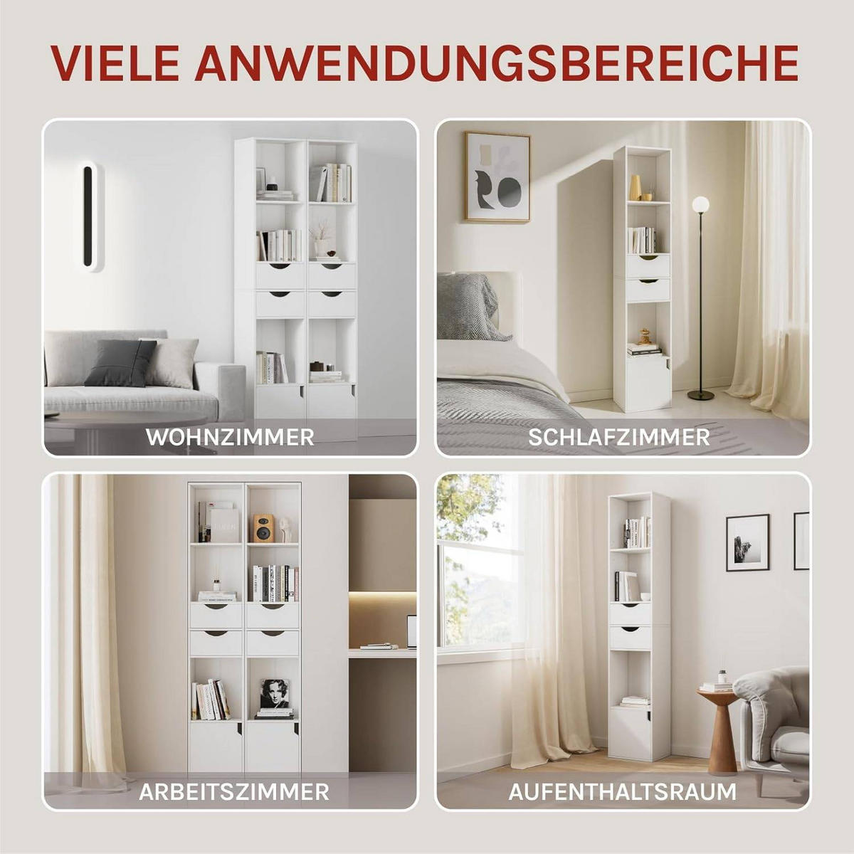 BÜCHERREGAL 30x158x24 cm, Weiß - Weiß, Holzwerkstoff (30/158/24cm) - Woltu