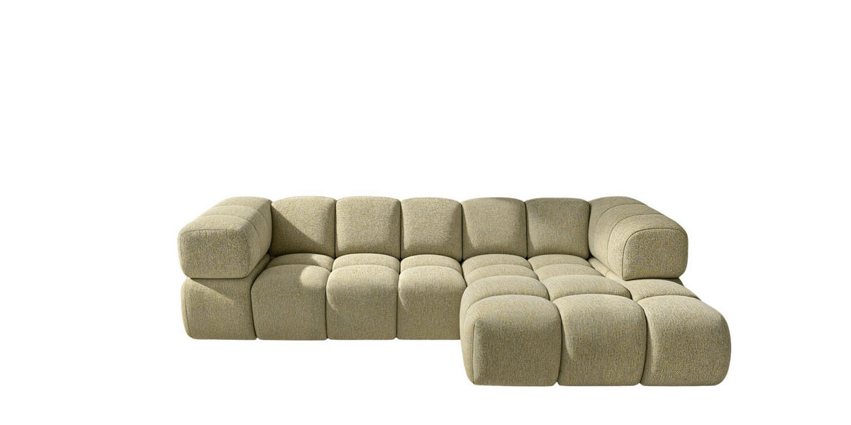 Ecksofa L-Form Averro, stoff Puente, Hellgelb, Rechts - Hellgelb, Holz (280/150cm) - Kaiser Möbel