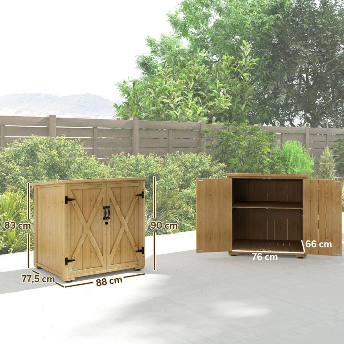 AUFBEWAHRUNGSBOX Asphaltdach Dunkelgrau - Dunkelgrau, Holz (88/90/77.5cm) - ComfortXL