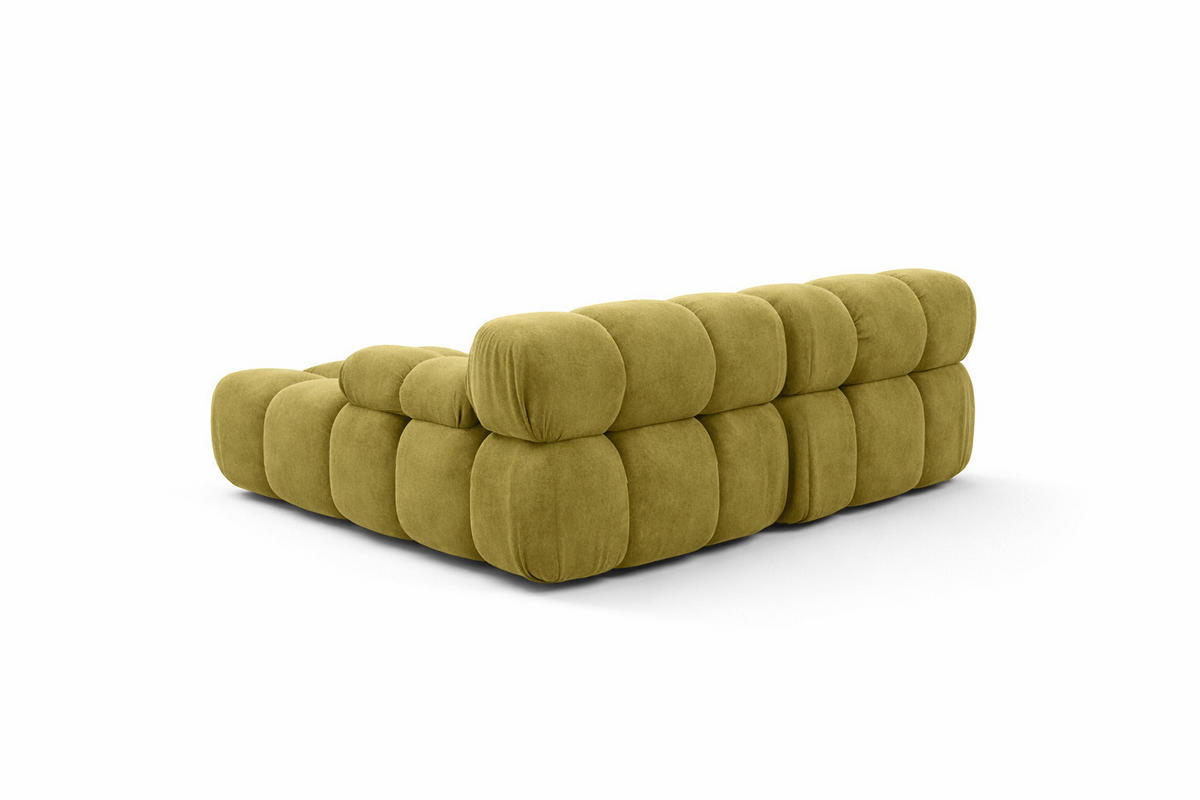 ECKSOFA L-form Mini Modular, Veloursstoff Salvador, Olive, Links, Selia - Olivgrün, Holz (190/160cm) - Kaiser Möbel