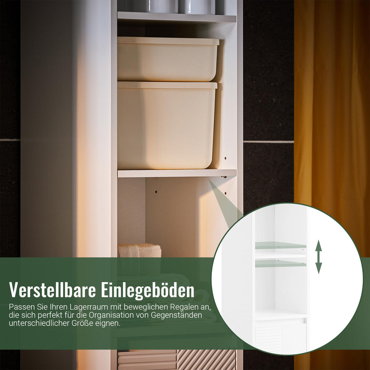 HOCHSCHRANK Weiß - Weiß, Holzwerkstoff (30/170/30cm) - SoBuy