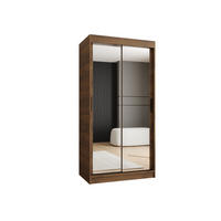 ŠATNÍ skříň s posuvnými dveřmi 200/100/62 2dveřová - černá/hnědá, dřevo/plast (100/200/62cm)