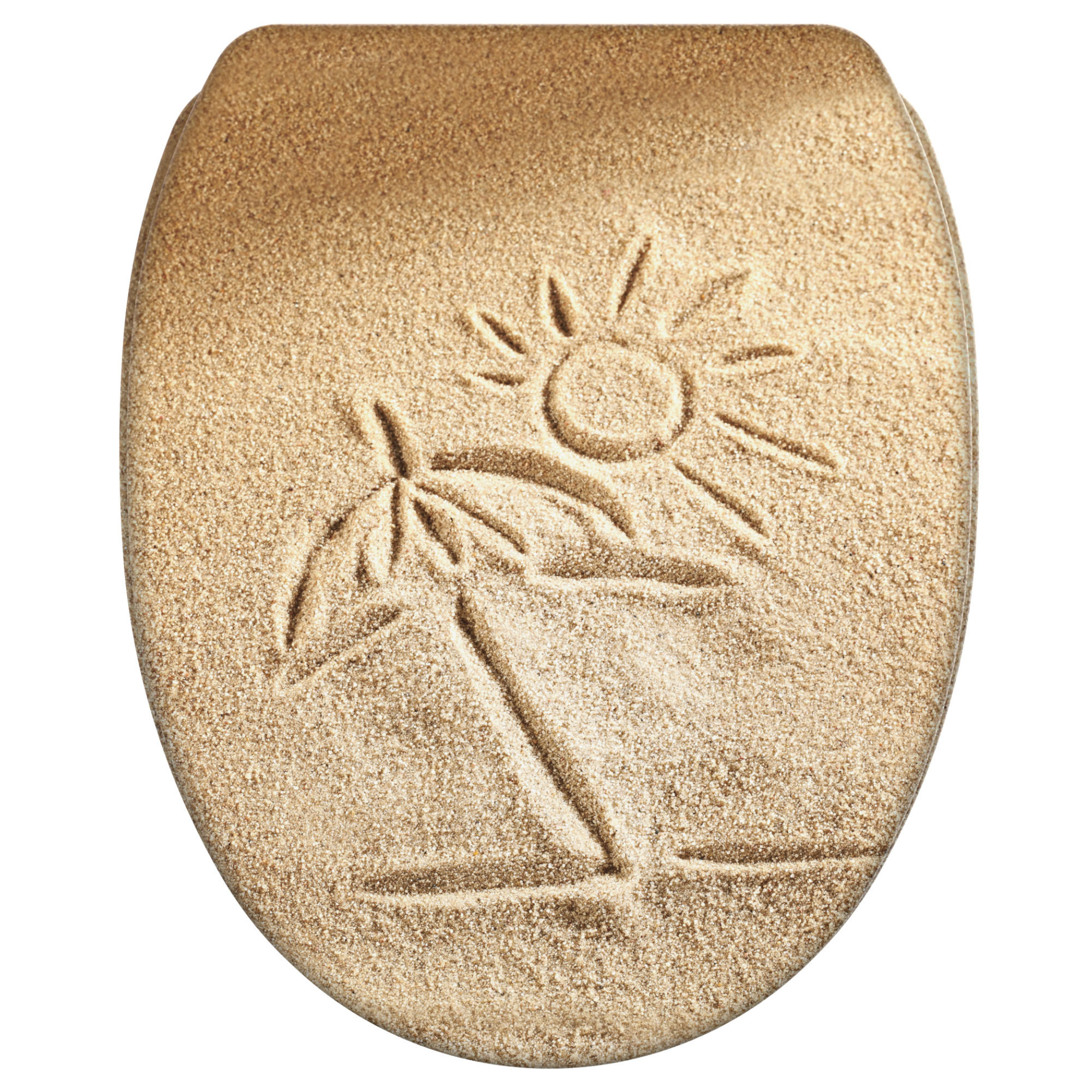 WC-SITZ mit Absenkautomatik & Top Fix Sunshine - Braun, Holzwerkstoff (37.7/5.5/48cm) - Sanilo