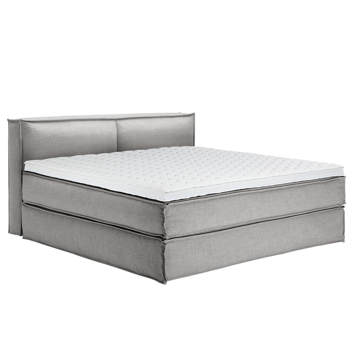 BOXSPRINGBETT mit Kopfteil - Premium - Grau, Textil (200/220cm) - home24