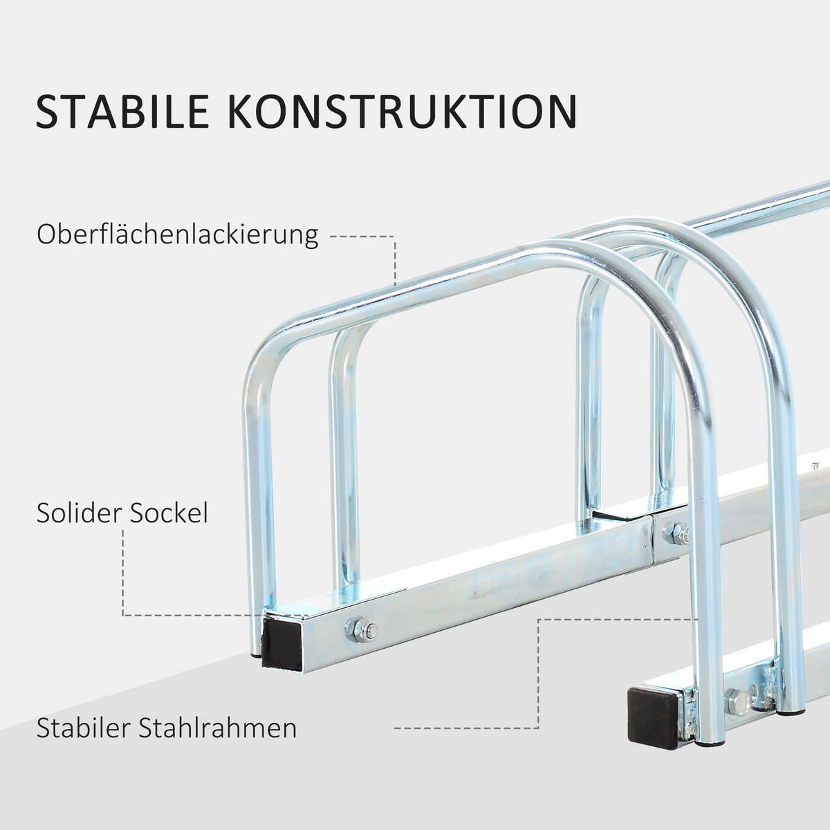 FAHRRADSTÄNDER Aufstellständer Radständer Mehrfach Bike bis 4 Fahrräder - Silberfarben, Metall (33/27/110cm)