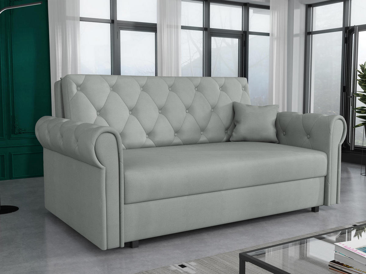 SCHLAFSOFA Viva Roma III - Schwarz/Grau, Holz/Textil (168/85/98cm) - MIRJAN24