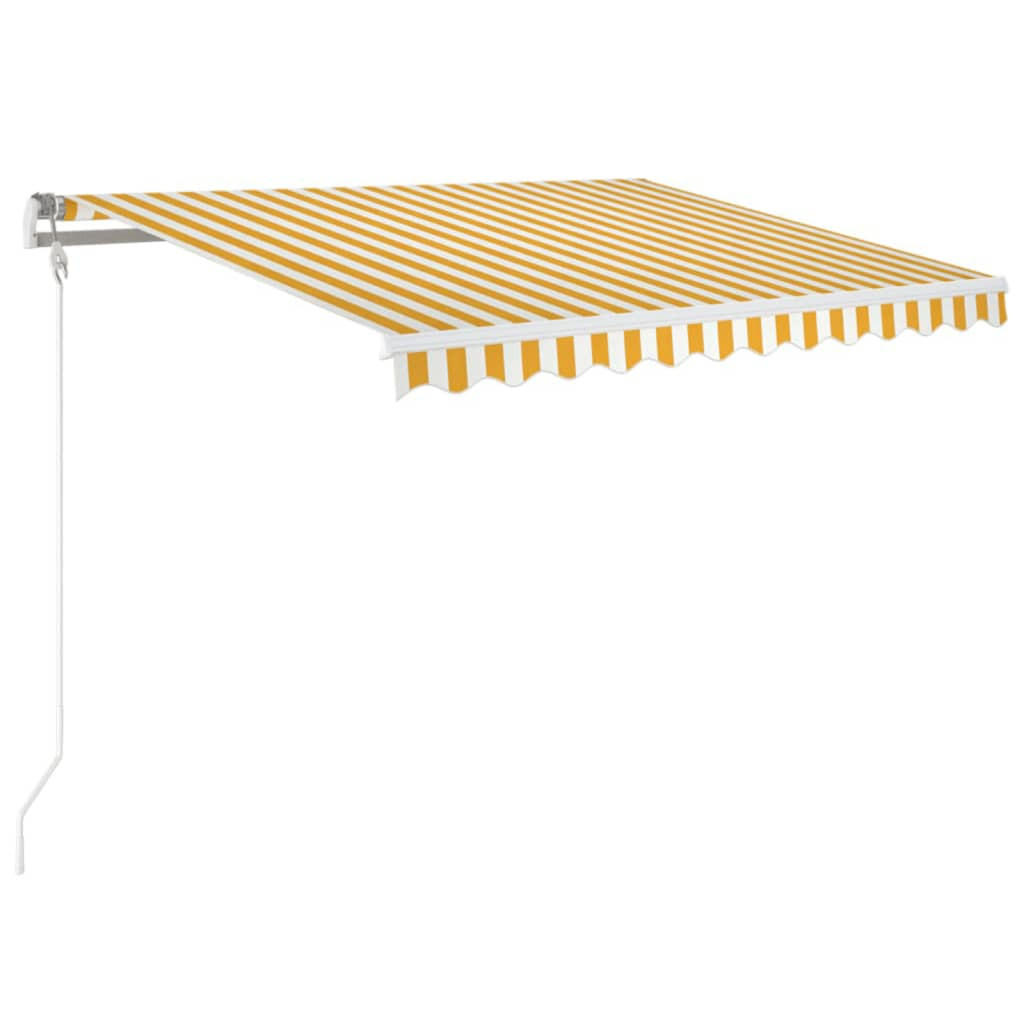 MARKISE Automatisch Einziehbar 350x250 cm Gelb und Weiß - Gelb, Metall (350/1/350cm) - furnicato