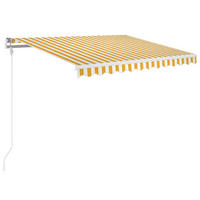 MARKISE Automatisch Einziehbar 350x250 cm Gelb und Weiß - Gelb, Metall (350/1/350cm) - furnicato