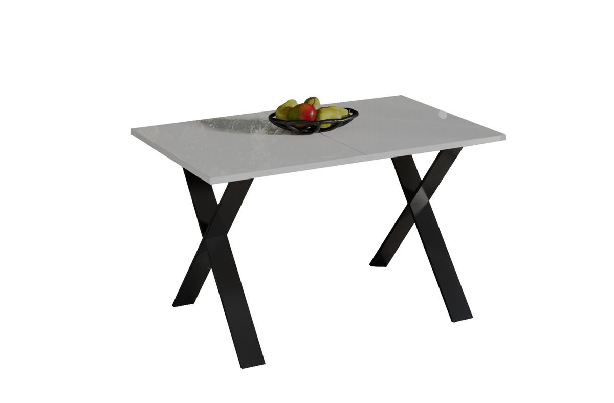 ESSTISCH Stol X ausziehbar bis 210 cm - Weiß Hochglanz, Holzwerkstoff (130/80/75cm) - Endo-Moebel