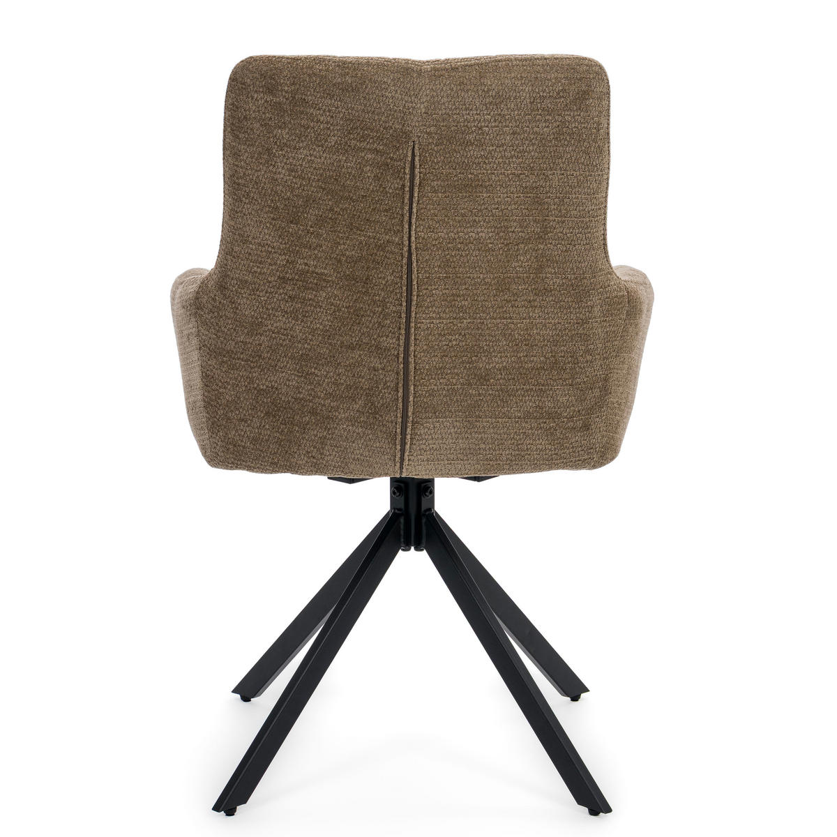 STUHL LUINO drehbar gepolsterter mit Steppung - braun - Chenille - Schwarz/Braun, Textil/Metall (58/87/60cm) - NEW HOME