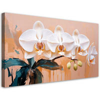 LEINWANDBILD Orchidee Aquarell Blumen 120x60cm - Beige, Textil (120/60cm) - Feeby