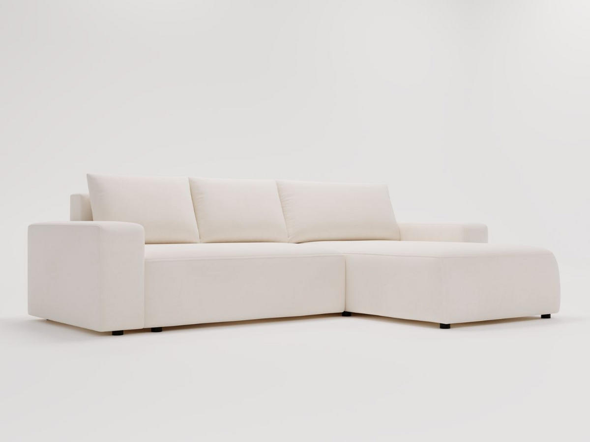 ECKSOFA Tazones Creme Rechts - Creme, Holz/Kunststoff (250/165cm) - Graingold