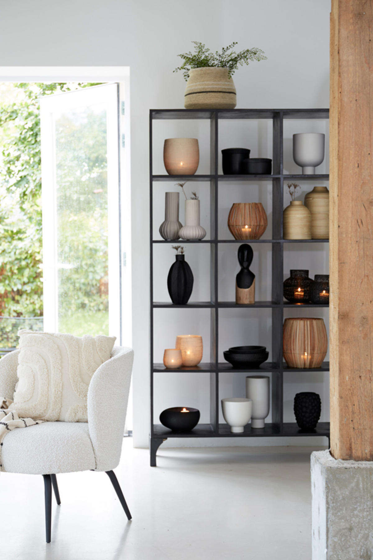 TEELICHT Evisa Braun Ø25/27 cm - Braun, Holz (25/27/25cm) - Light & Living