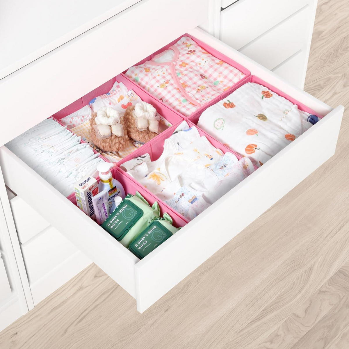 SCHUBLADEN Organizer 6er Set Rosa 75 x 58 cm - Rosa, Textil (24/11/26cm)