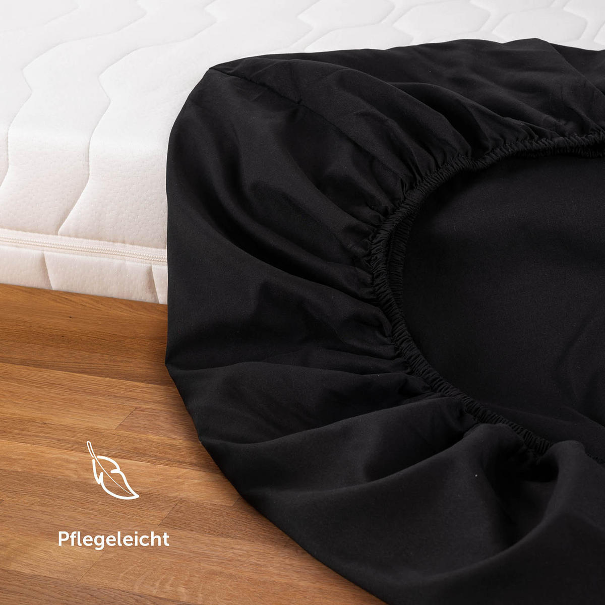SPANNBETTLAKEN 2er-Set 135/190/30 cm Schwarz - Schwarz, Textil (135/190cm) - Blumtal