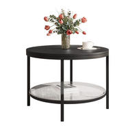 COUCHTISCH CANDY 60/42 cm runden, Schwarz / Schwarz matt - Schwarz, Metall (60/60/42cm) - Idohome