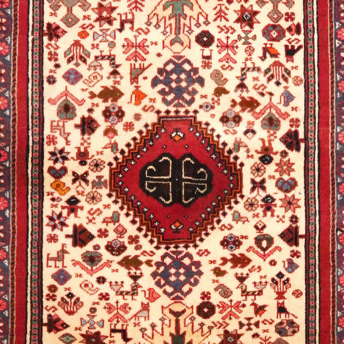 ORIENTTEPPICH handgeknüpft Gashgai Beige, Rot 155/74 cm Schurwolle - Beige/Rot, Textil (74/155cm) - Looma