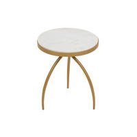 BEISTELLTISCH Keops Marmor 40 cm / 40 cm Weiß - Weiß, Stein (40/40/50cm) - Villa Möbel