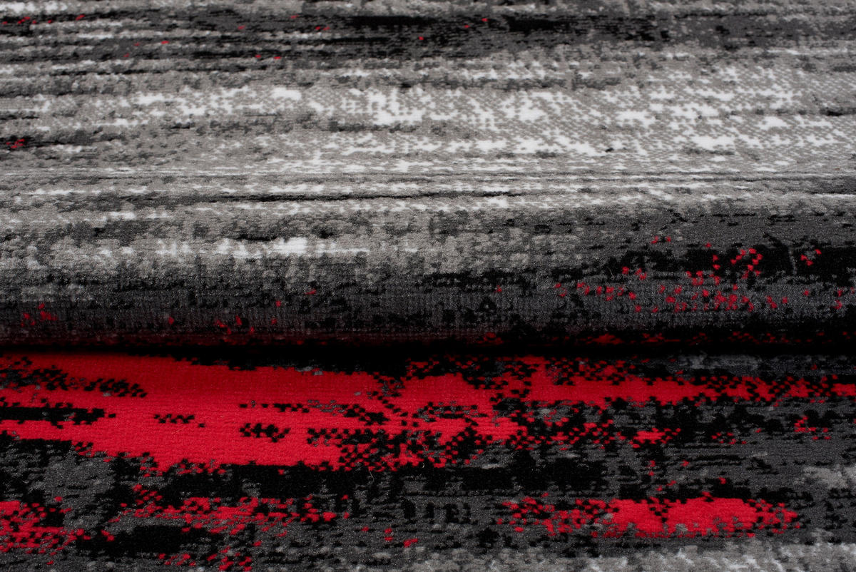 TEPPICH MAYA Rot Verwischt Streifen Meliert 250/300 cm - Rot, Textil (250/300cm) - Tapiso