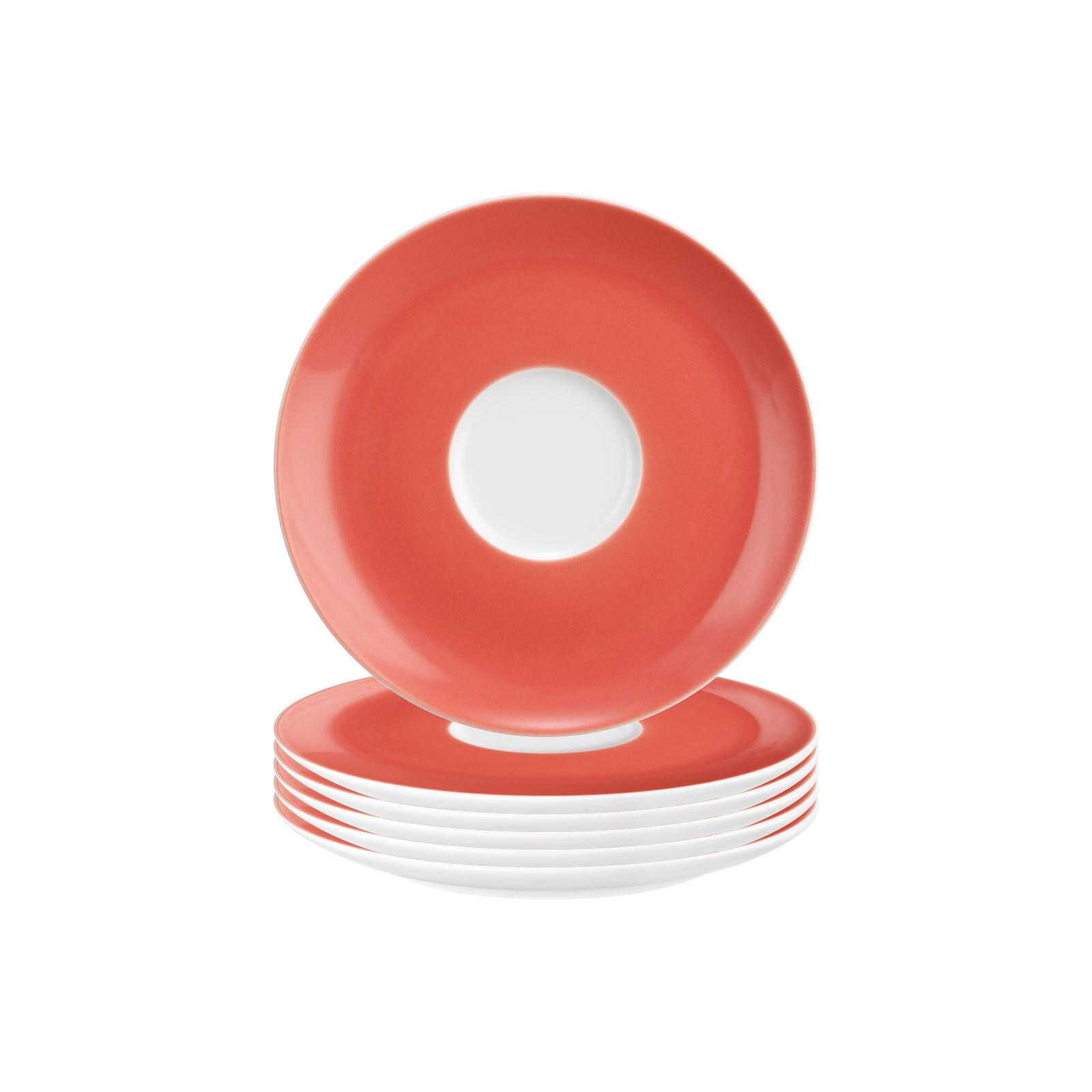 KOMBIUNTERTASSEN Liberty Pure Colors Flamingo Red ø 16 cm 6er Set - Rot, Keramik (16.1cm) - Seltmann Weiden