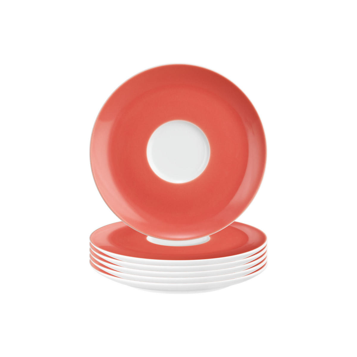 KOMBIUNTERTASSEN Liberty Pure Colors Flamingo Red ø 16 cm 6er Set - Rot, Keramik (16.1cm) - Seltmann Weiden