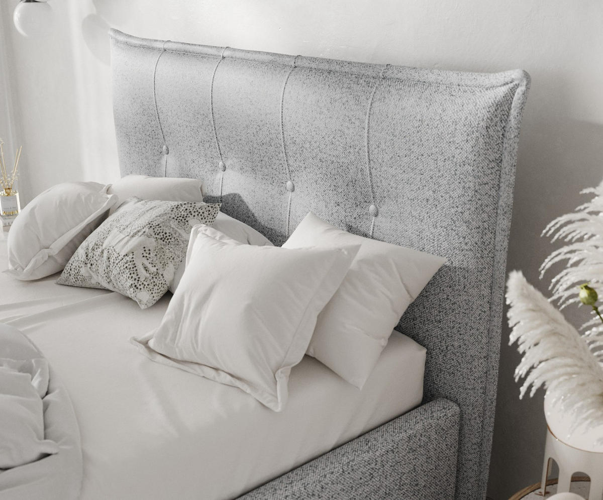 POLSTERBETT Plaza 140/200 cm Grau im Riva Stoff - Naturfarben/Grau, Holz/Holzwerkstoff (140/200cm) - AltaBeds