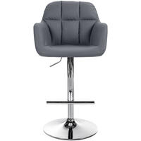 BARHOCKER Nardo Kunstleder chrom grau - Chromfarben/Grau, Kunststoff/Metall (57/118/59cm) - TPFLiving