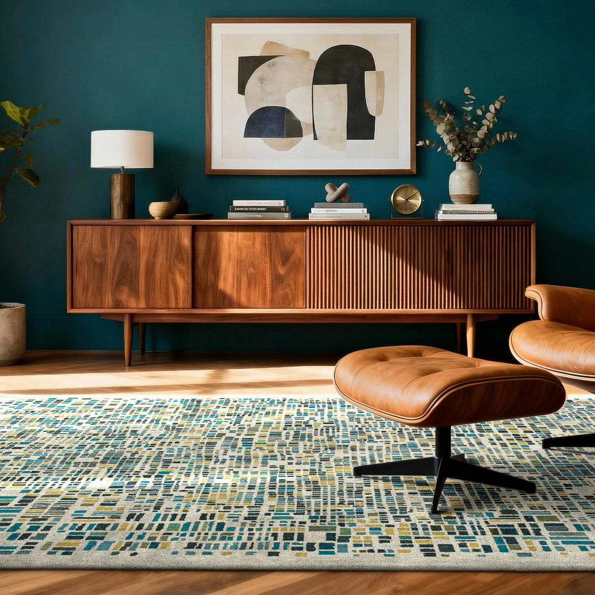 TEPPICH Midnight Gallery Cubik 240/340 cm - Grün, Kunststoff/Textil (240/340cm) - Louis De Poortere