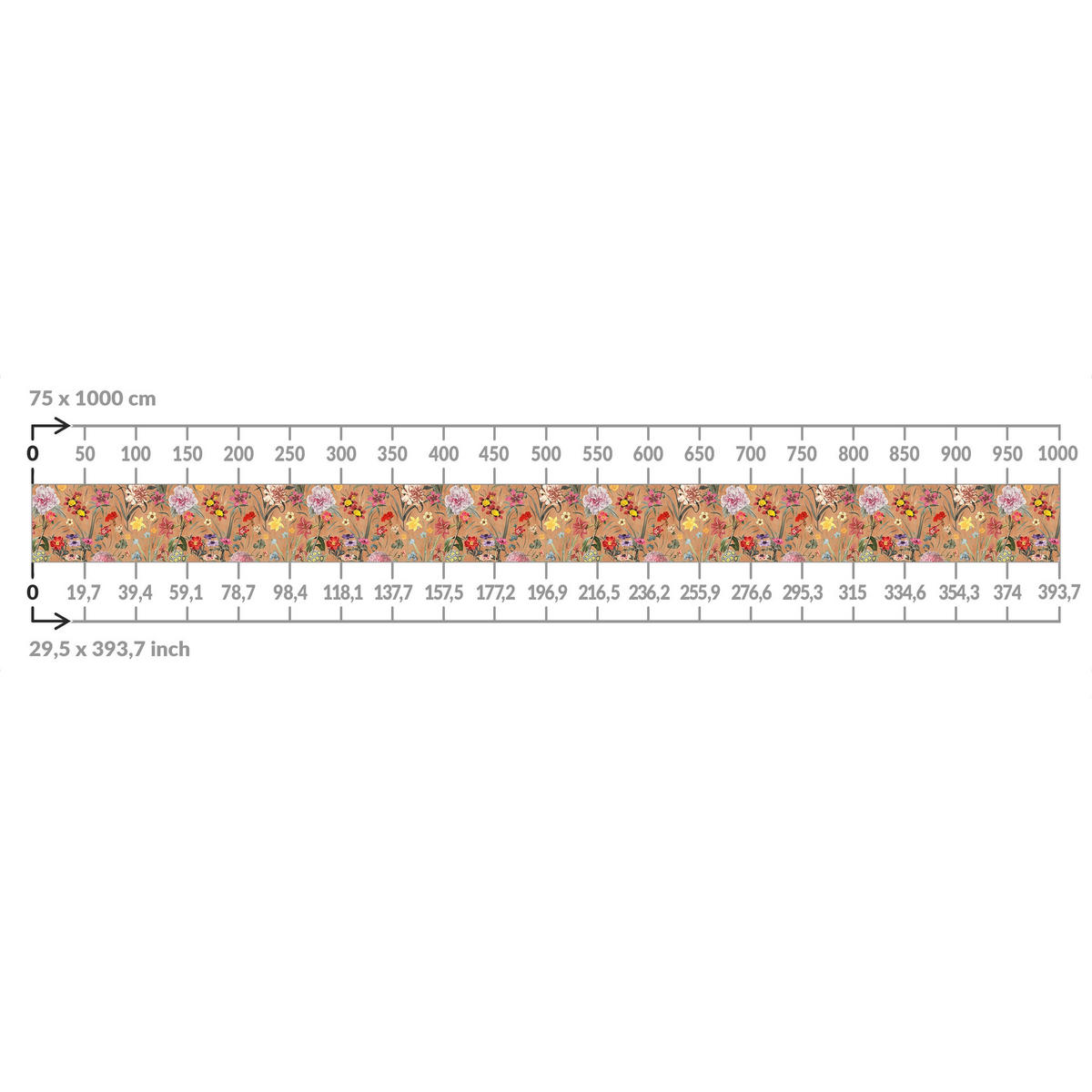 BALKON SICHTSCHUTZ Wildblumenmuster 700/75 cm - Braun, Kunststoff (700/75cm) - Bilderwelten
