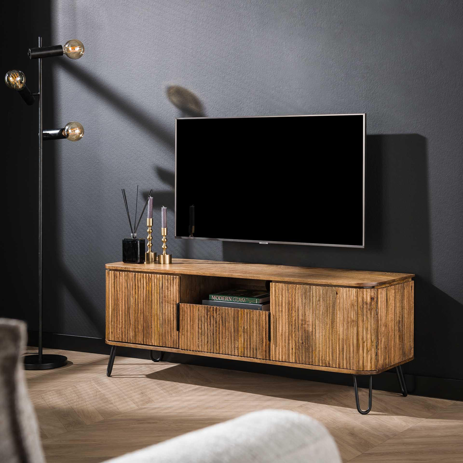 TV-MÖBEL Wave Braun/Schwarz 40/135/50 cm - Braun, Holz (135/50/40cm) - Hoyz Collection
