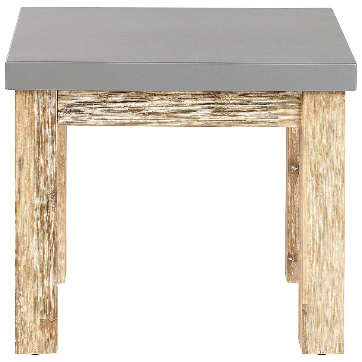 GARTENSTUHL 2er-Set Akazienholz grau Ostuni - Grau, Stein (50/45/40cm) - Beliani