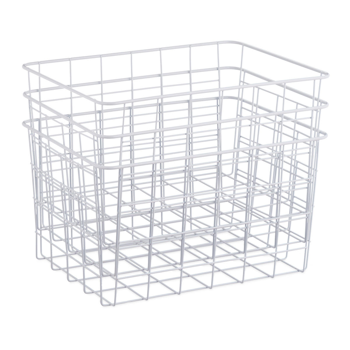 DRAHTKORB Set - Weiß, Metall (28/15.5/20cm) - Relaxdays