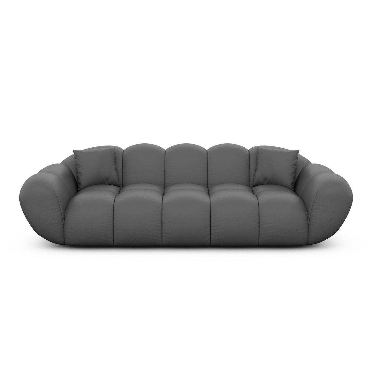 3-SITZER-SOFA Liva Dunkelgrau Kunstleder - Dunkelgrau, Kunststoff (223/70/93cm) - VAROYAL