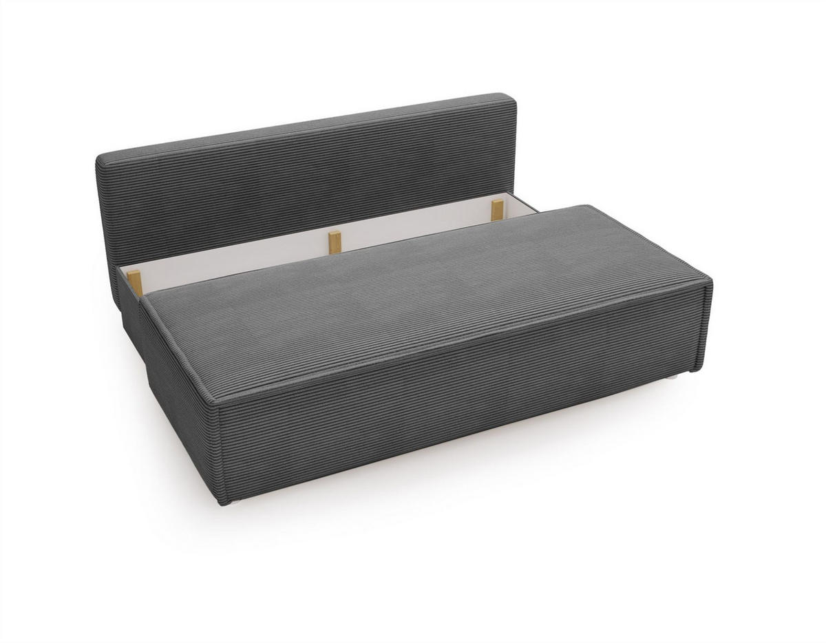 SCHLAFSOFA Amanda In Poso - Grau, Holzwerkstoff/Textil (200/89/100cm) - Fun Möbel