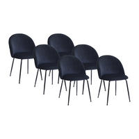 STUHL - 50cm x 55cm - Samt - schwarz - MELBOURNE - Schwarz, Textil (50/77/55cm) - Vente-Unique