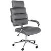 DREHSTUHL Lederlook Grau - Chromfarben/Grau, Textil/Metall (61/119/78cm) - CLP