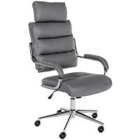 DREHSTUHL Lederlook Grau - Chromfarben/Grau, Textil/Metall (61/119/78cm) - CLP