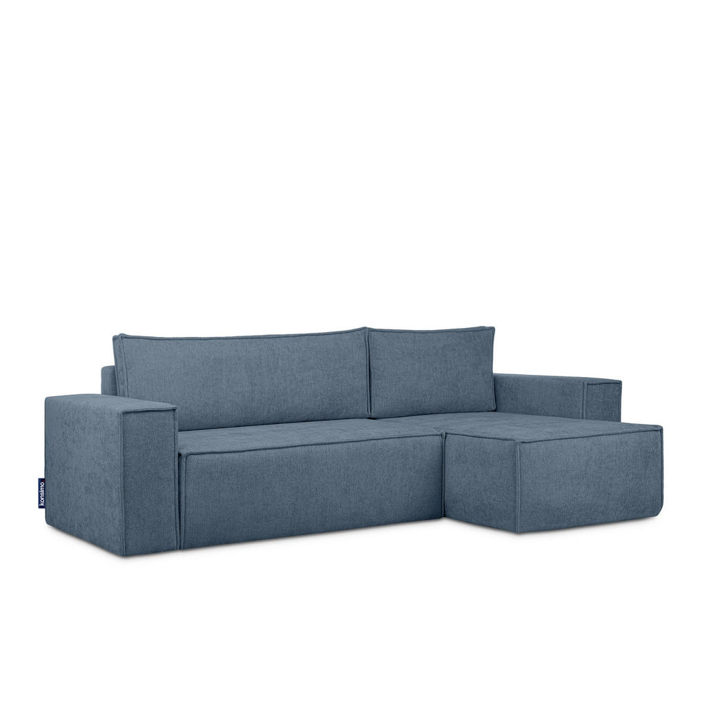 Thumbnail - Konsimo® Ecksofa-Links/Rechts, Hellblau, Textil, L-Form, seitenverkehrt montierbar,L-Form, 262x148 cm, FSC 100%, Hergest...